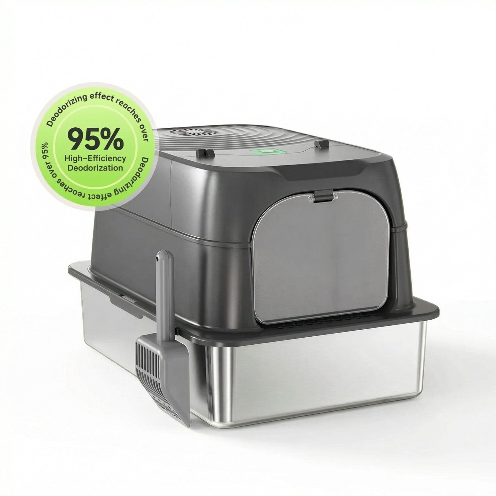 Automatic Stainless Steel Cat Litter Box with Odor Control