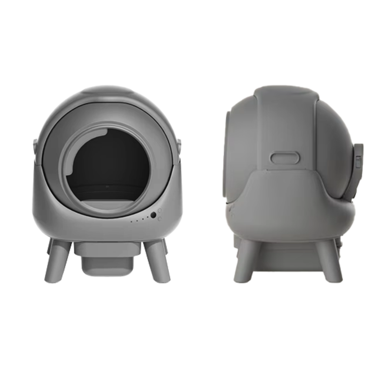 Felinabox automatic self-cleaning cat litter box with odor control - gray round enclosed design