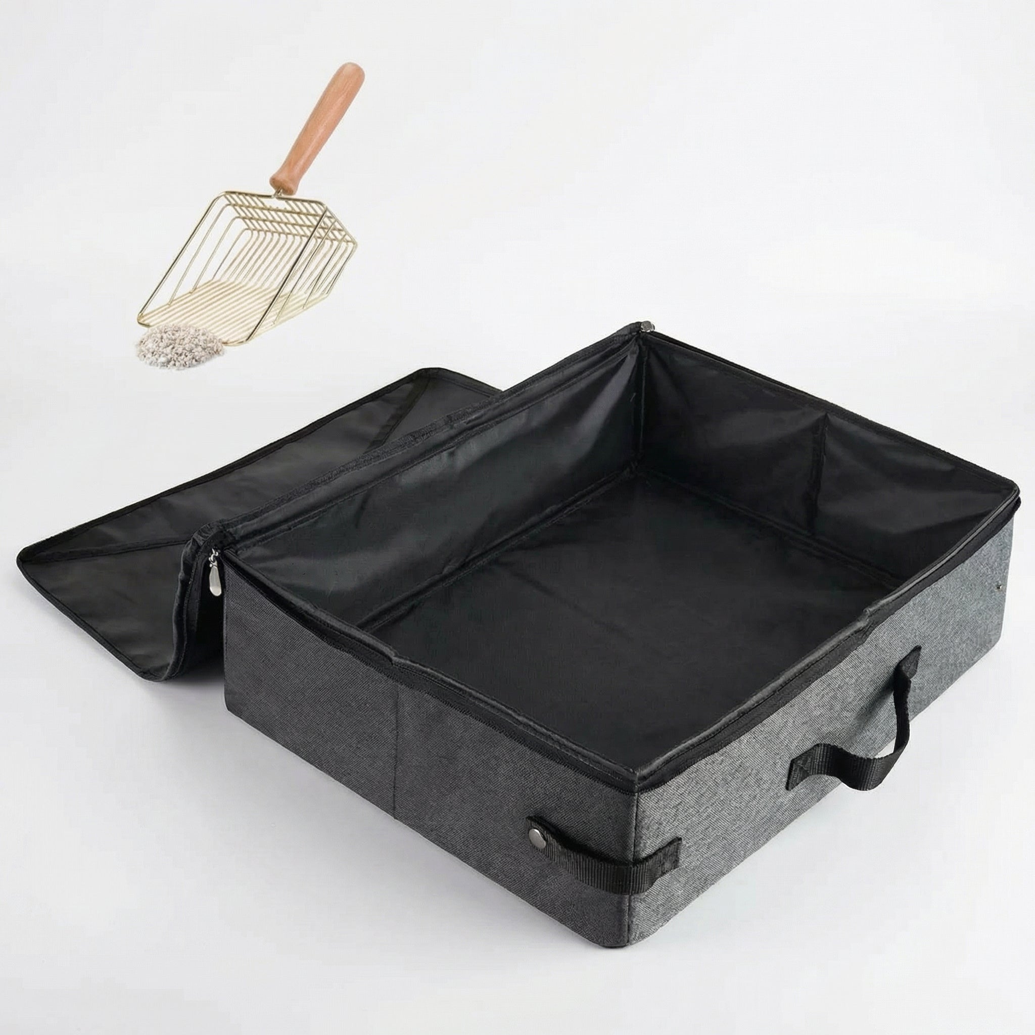 Foldable Portable Cat Litter Box – Travel & Home Use