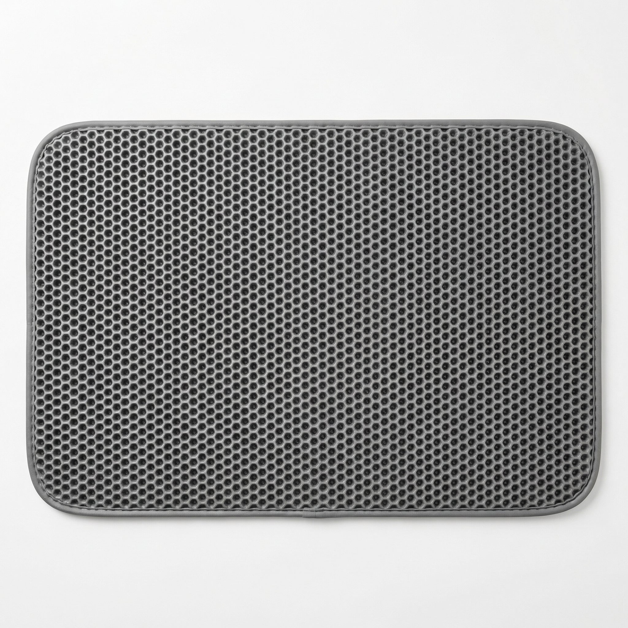 Felinabox large cat litter mat anti-tracking textured EVA surface dark gray flat lay view