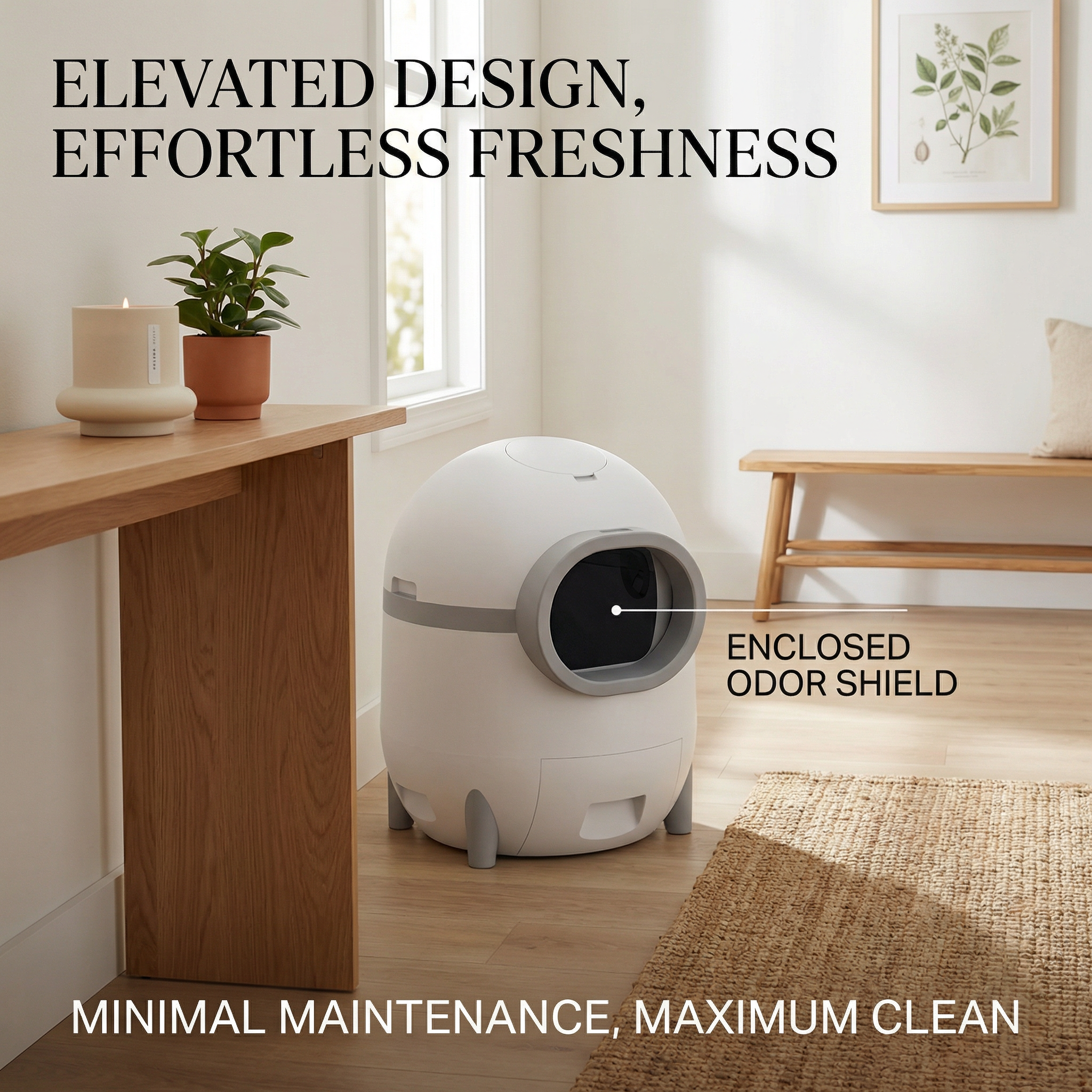 Smart Self-Cleaning Cat Litter Box Large 65L Capacity